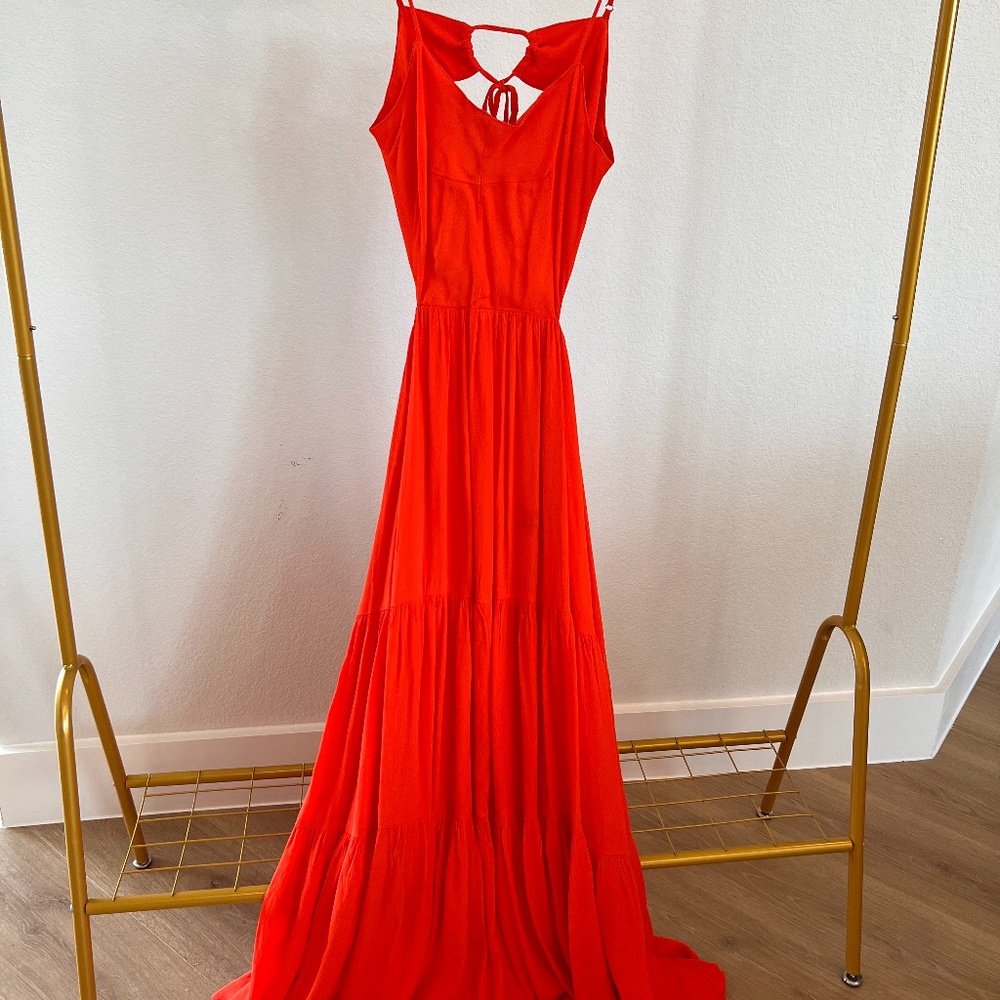 Red Open Back Dress